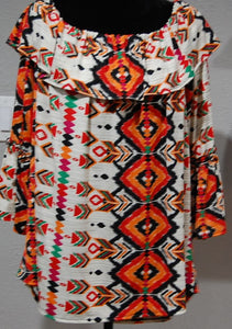 Off-Shoulder Aztec Top