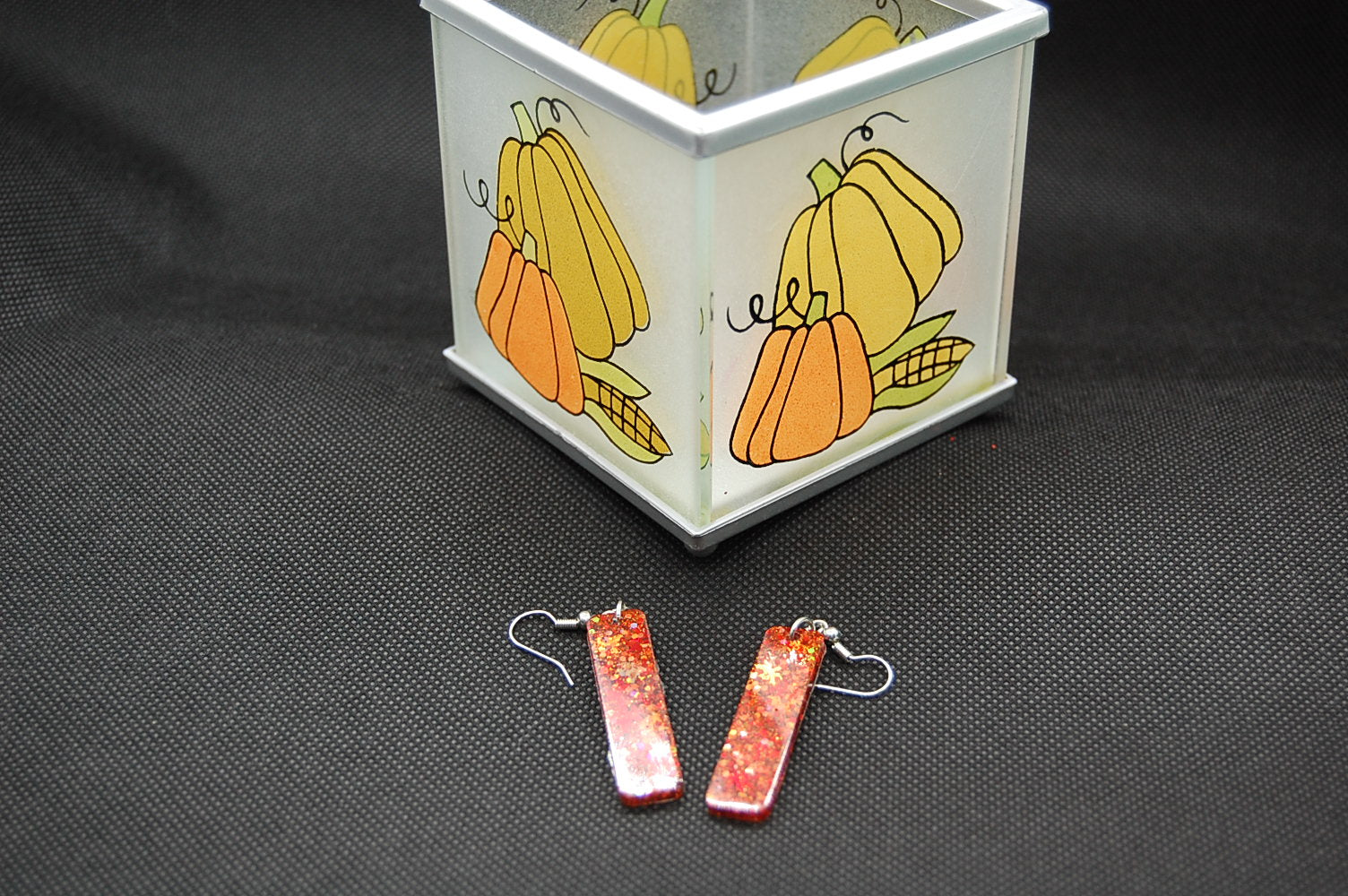 Handmade epoxy rectangular earrings