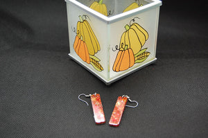 Handmade epoxy rectangular earrings