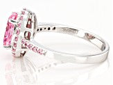 Pink Diamond Ring simulant rhodium with sterling silver (2.16CTW)