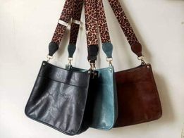 Vegan Leather Lala bag with leopard adjustable cross body style strap