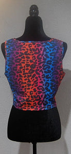 L&B brand multi-color leopard crop top